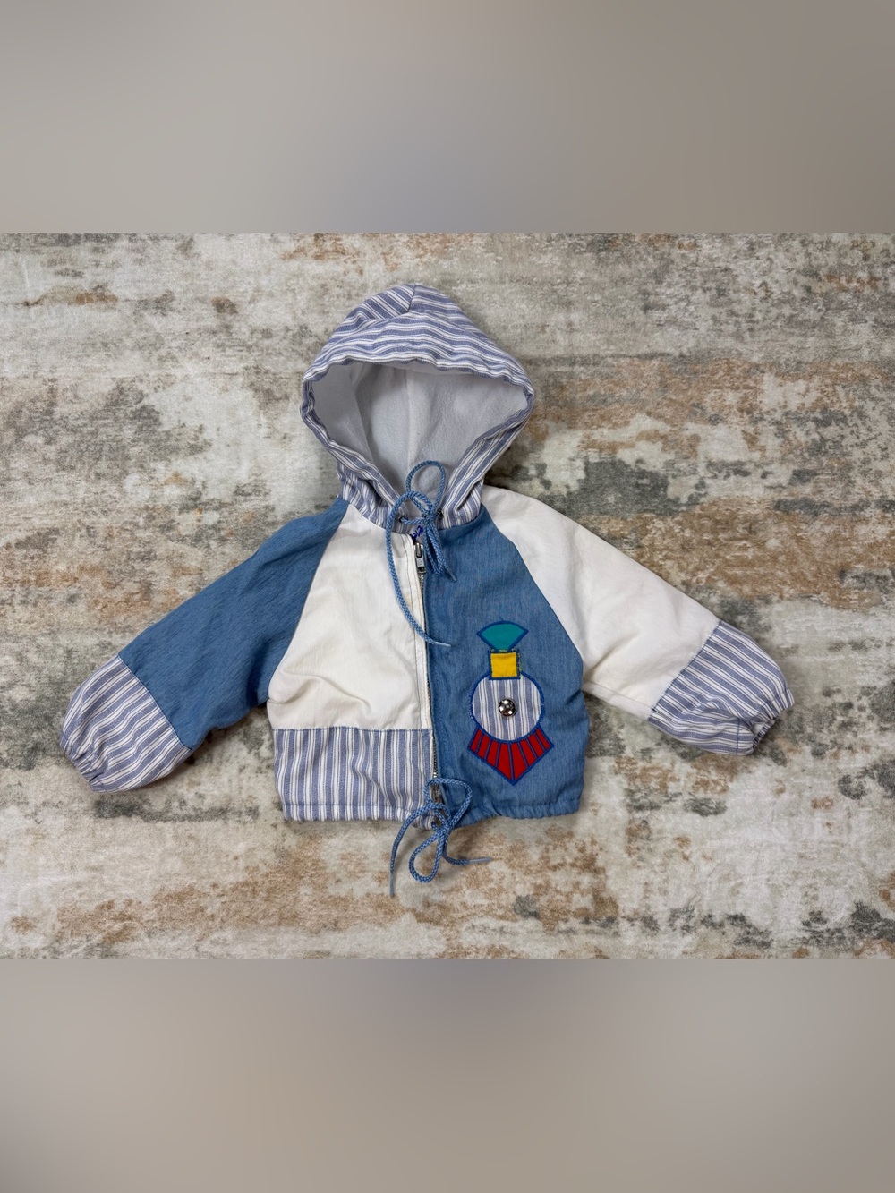 Vintage 70s Winning Moves Baby Train Hooded Jacket 12M USA